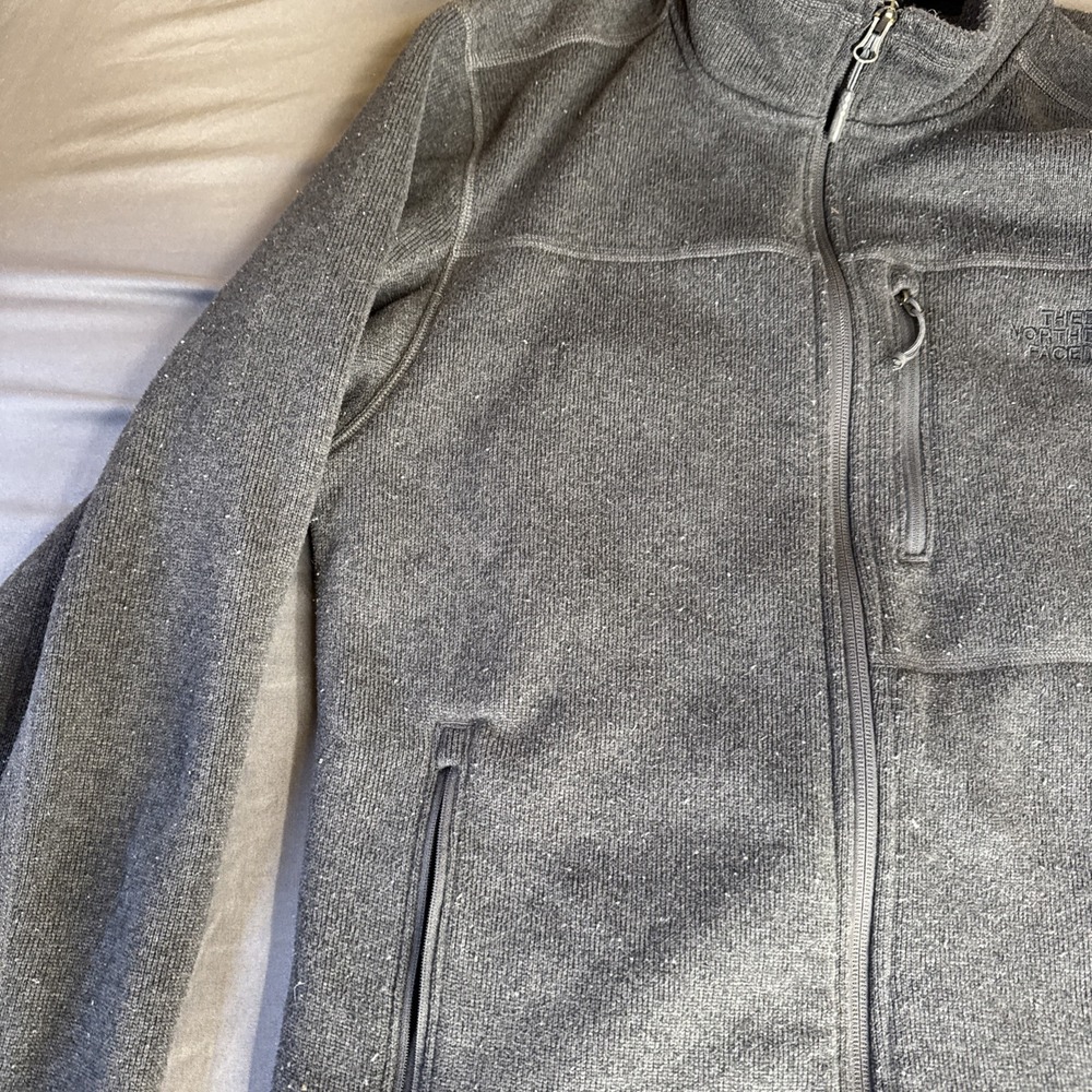 The North Face Pullover Mens L Black Grid Fleece Quarter Zip Warm - Picture 3 of 10
